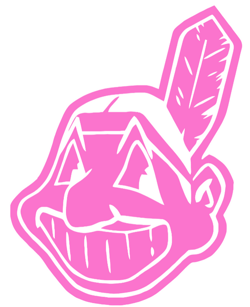 Cleveland Indians Pink Mothers Day Breast Cancer Awareness Team Logo Vinyl Decal PICK SIZE