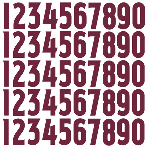 Colorado Avalanche Helmet Jersey Style Vinyl Number Decal Sheet Set of 50 #0-9 - Pick Color & Size