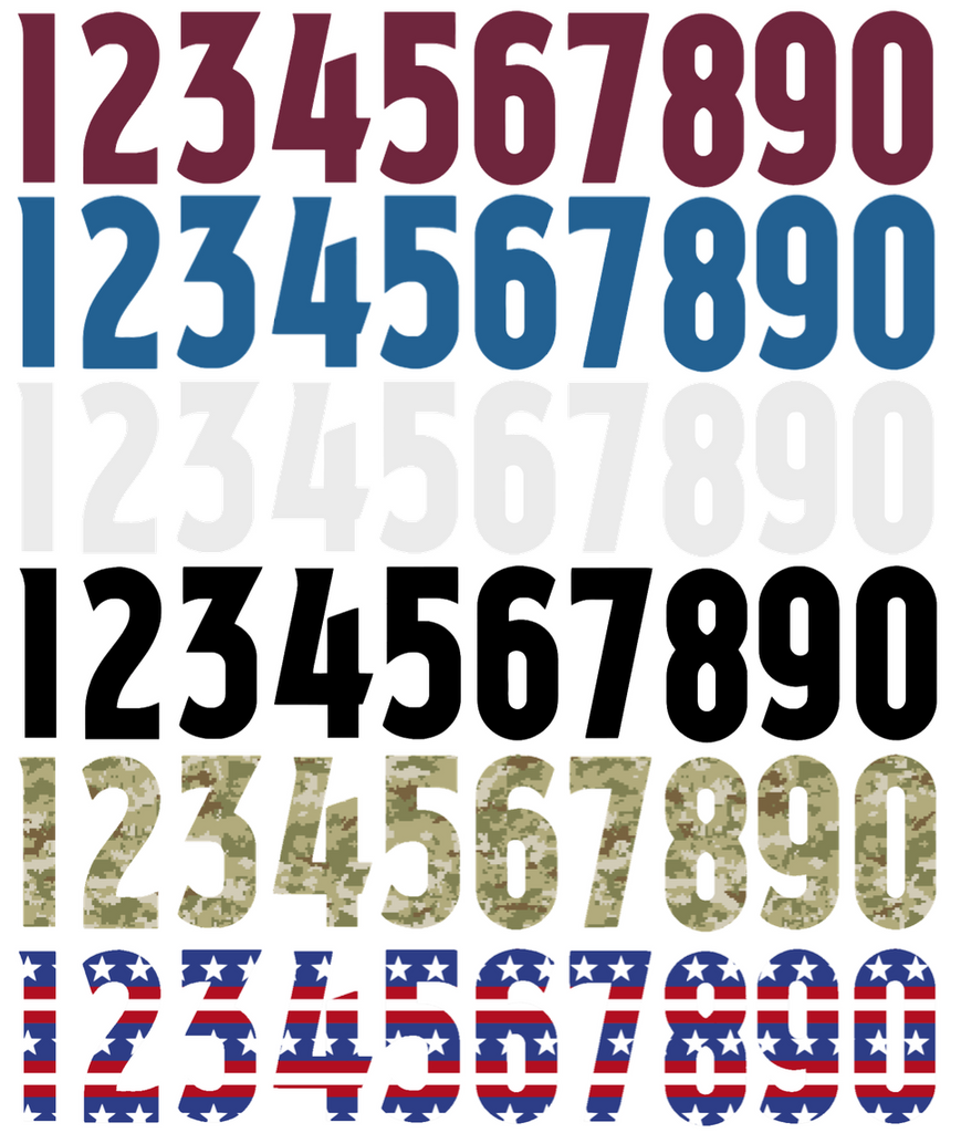 Colorado Avalanche Helmet Jersey Style Vinyl Number Decal Sheet Set of 50 #0-9 - Pick Color & Size