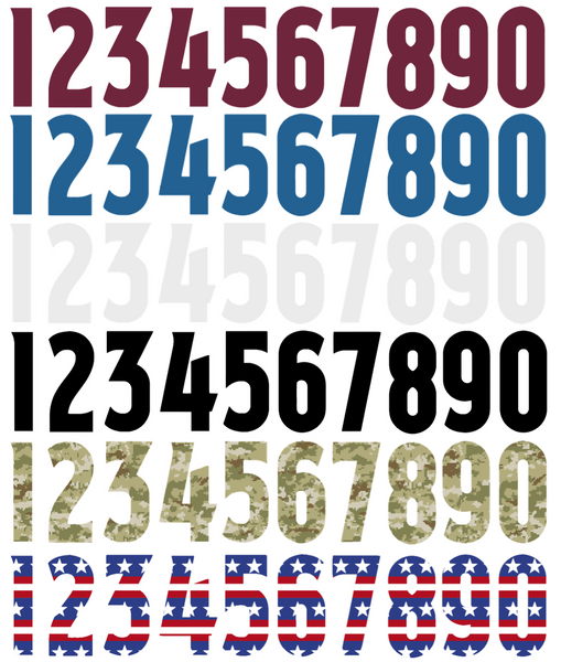 Colorado Avalanche Helmet Jersey Style Vinyl Number Decal Sheet Set of 50 #0-9 - Pick Color & Size