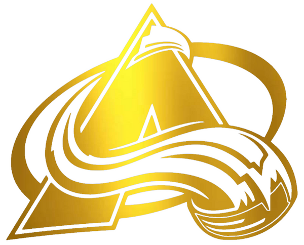 Colorado Avalanche GOLD CHROME MIRROR Team Logo Premium DieCut Vinyl Decal PICK SIZE