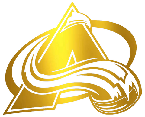 Colorado Avalanche GOLD CHROME MIRROR Team Logo Premium DieCut Vinyl Decal PICK SIZE