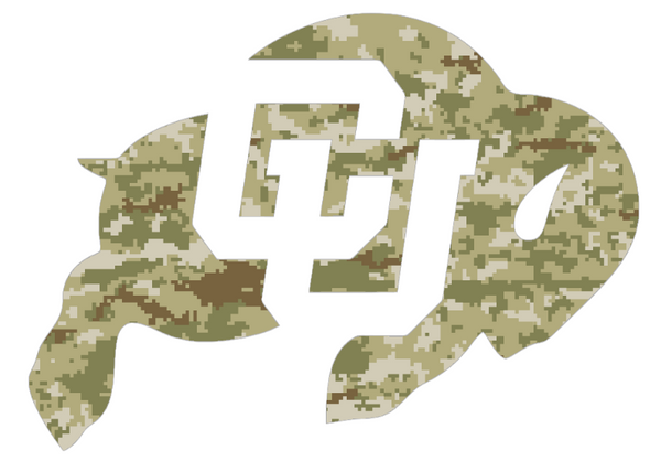 Colorado Buffaloes Alternate Logo Salute to Service Camouflage Camo Vinyl Decal PICK SIZE