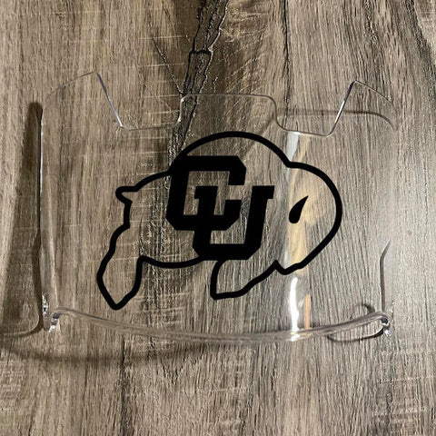 Colorado Buffaloes Full Size Football Helmet Visor Shield w/ Clips - PICK VISOR & LOGO COLOR