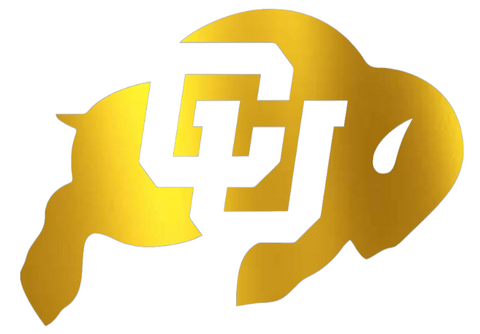 Colorado Buffaloes GOLD CHROME MIRROR Alternate Logo Premium DieCut Vinyl Decal PICK SIZE