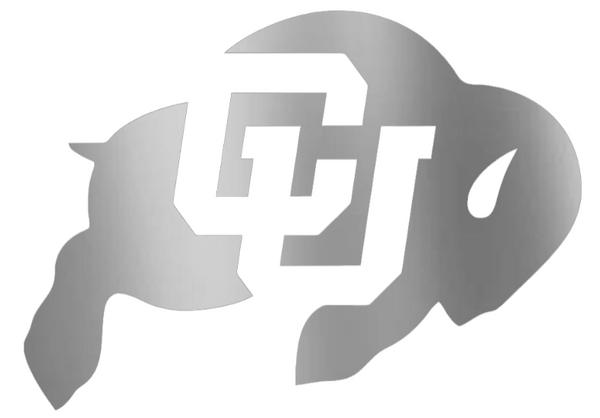 Colorado Buffaloes SILVER CHROME MIRROR Alternate Logo Premium DieCut Vinyl Decal PICK SIZE