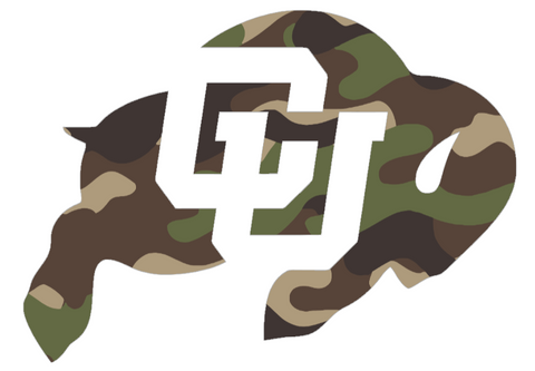 Colorado Buffaloes Woodland Camo Camouflage Alternate Logo Premium DieCut Vinyl Decal PICK SIZE