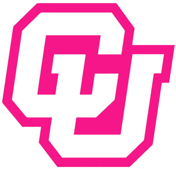 Colorado Buffaloes Hot Pink CU Logo Premium DieCut Vinyl Decal PICK SIZE