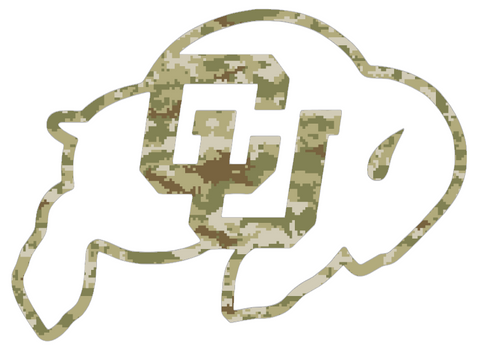 Colorado Buffaloes Team Logo Salute to Service Camouflage Camo Vinyl Decal PICK SIZE