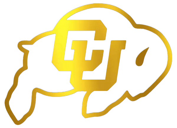 Colorado Buffaloes GOLD CHROME MIRROR Team Logo Premium DieCut Vinyl Decal PICK SIZE