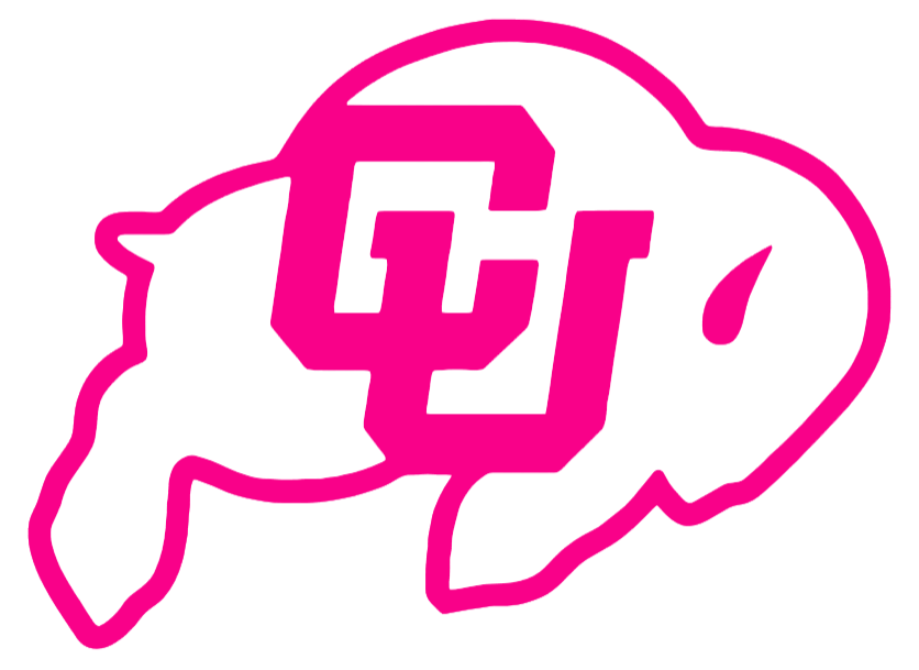 Colorado Buffaloes Hot Pink Team Logo Premium DieCut Vinyl Decal PICK SIZE