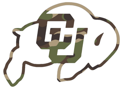 Colorado Buffaloes Woodland Camo Camouflage Team Logo Premium DieCut Vinyl Decal PICK SIZE