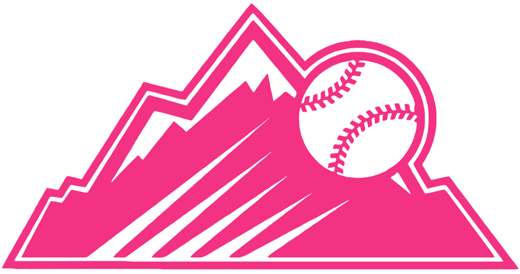Colorado Rockies HOT PINK Alternate Mountains Logo Premium DieCut Vinyl Decal PICK SIZE