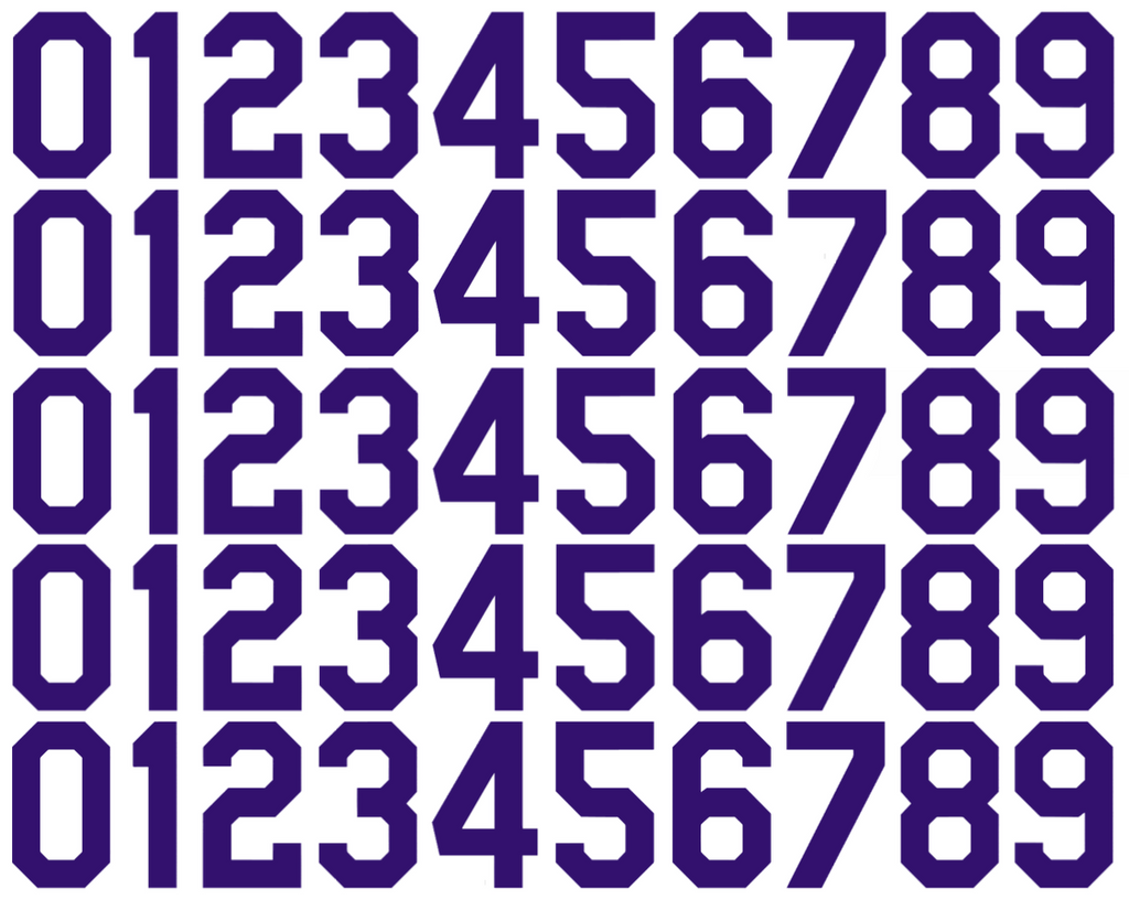 Colorado Rockies Baseball Helmet Jersey Style Vinyl Number Decal Sheet Set of 50 #0-9 - Pick Color & Size