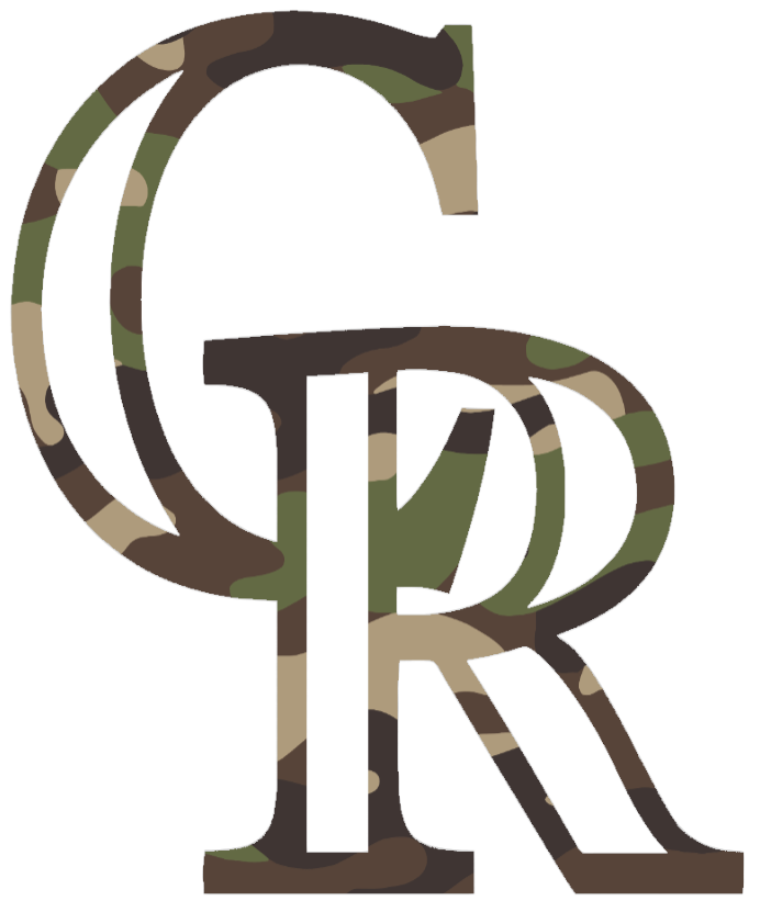 Colorado Rockies Woodland Camo Camouflage Team Logo Premium DieCut Vinyl Decal PICK SIZE