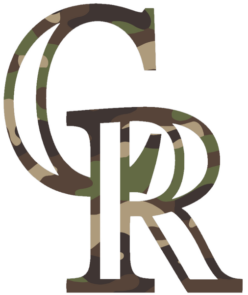 Colorado Rockies Woodland Camo Camouflage Team Logo Premium DieCut Vinyl Decal PICK SIZE
