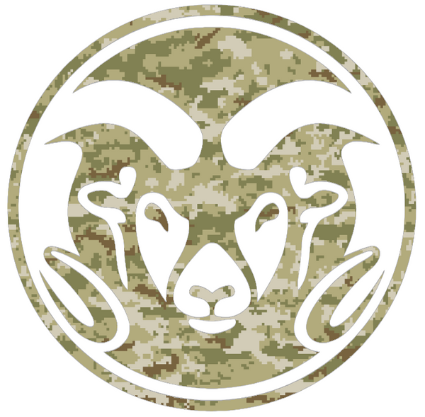 Colorado State Rams Team Logo Salute to Service Camouflage Camo Vinyl Decal PICK SIZE