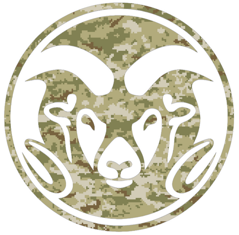 Colorado State Rams Team Logo Salute to Service Camouflage Camo Vinyl Decal PICK SIZE