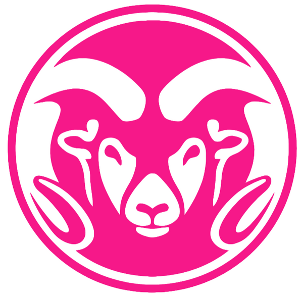Colorado State Rams Hot Pink Team Logo Premium DieCut Vinyl Decal PICK SIZE