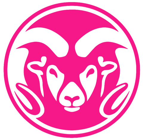Colorado State Rams Hot Pink Team Logo Premium DieCut Vinyl Decal PICK SIZE