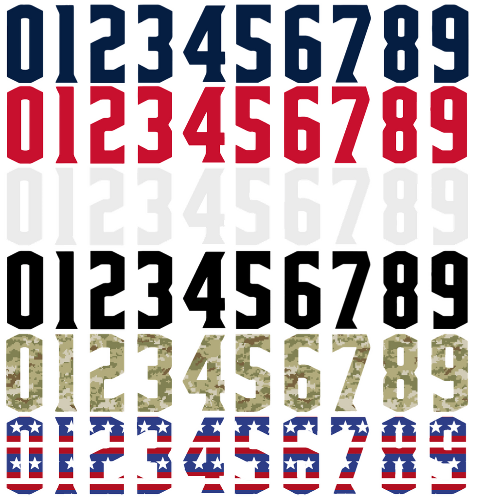 Columbus Blue Jackets Helmet Jersey Style Vinyl Number Decal Sheet Set of 50 #0-9 - Pick Color & Size
