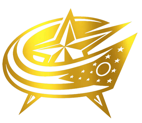 Columbus Blue Jackets GOLD CHROME MIRROR Team Logo Premium DieCut Vinyl Decal PICK SIZE