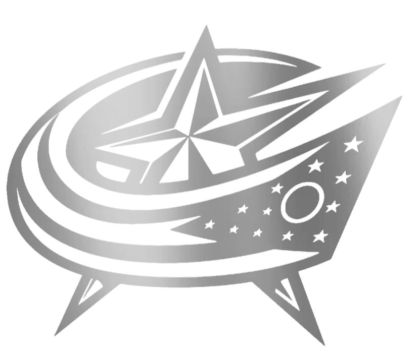 Columbus Blue Jackets SILVER CHROME MIRROR Team Logo Premium DieCut Vinyl Decal PICK SIZE