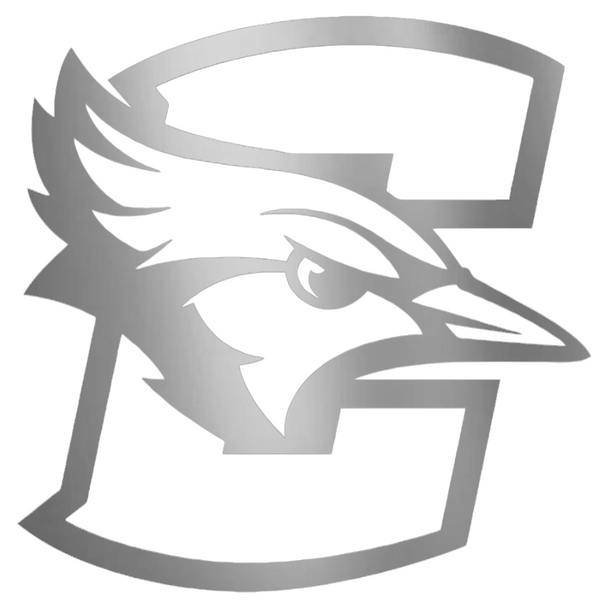 Creighton Blue Jays SILVER CHROME MIRROR Team Logo Premium DieCut Vinyl Decal PICK SIZE