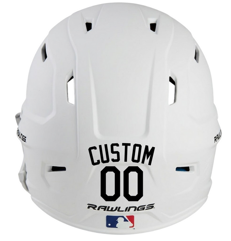 BLACK Custom Name & Number Baseball Softball Batting Helmet Decal - Youth Travel TeeBall T Ball High School