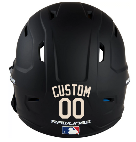 CREAM TAN Custom Name & Number Baseball Softball Batting Helmet Decal - Youth Travel TeeBall T Ball High School