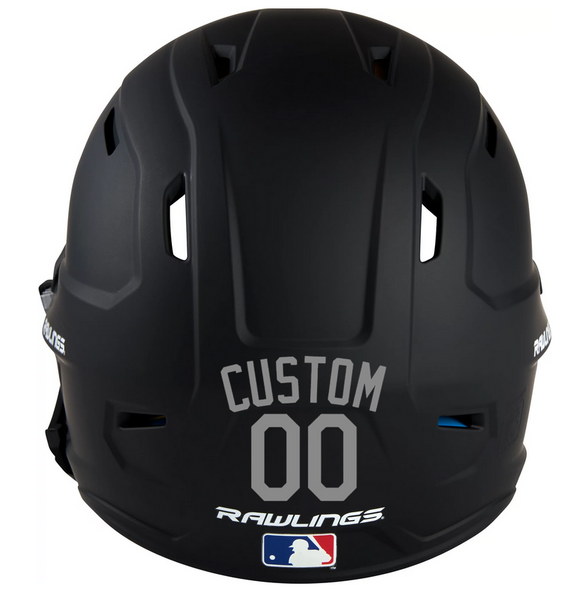 GRAY Custom Name & Number Baseball Softball Batting Helmet Decal - Youth Travel TeeBall T Ball High School