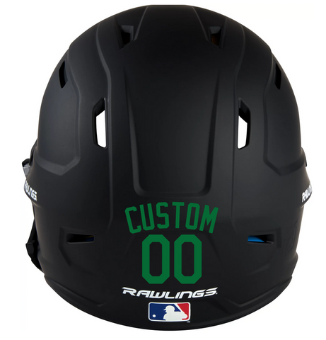 GREEN Custom Name & Number Baseball Softball Batting Helmet Decal - Youth Travel TeeBall T Ball High School