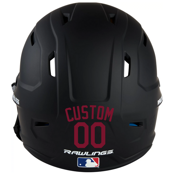 MAROON Custom Name & Number Baseball Softball Batting Helmet Decal - Youth Travel TeeBall T Ball High School