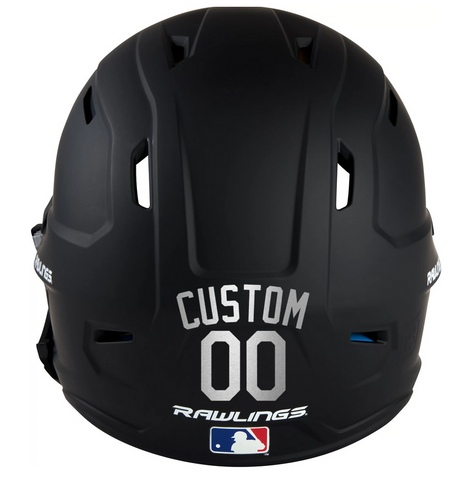METALLIC SILVER Custom Name & Number Baseball Softball Batting Helmet Decal - Youth Travel TeeBall T Ball High School