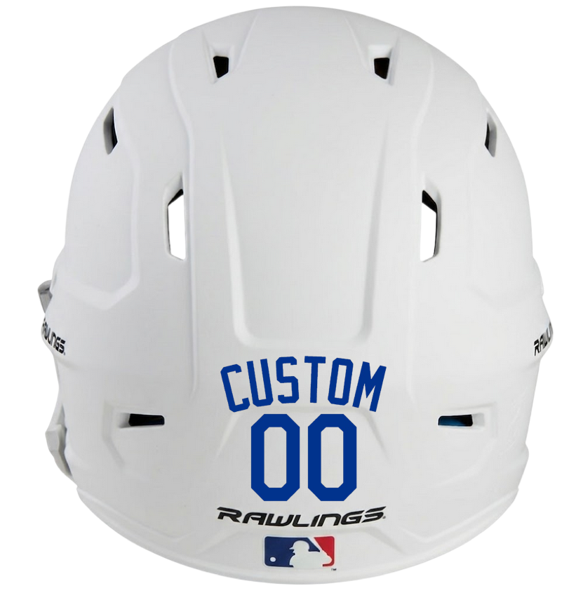 ROYAL BLUE Custom Name & Number Baseball Softball Batting Helmet Decal - Youth Travel TeeBall T Ball High School