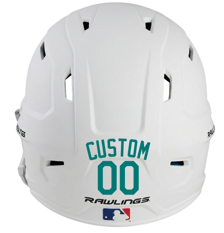 TEAL Custom Name & Number Baseball Softball Batting Helmet Decal - Youth Travel TeeBall T Ball High School