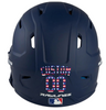 USA FLAG Custom Name & Number Baseball Softball Batting Helmet Decal - Youth Travel TeeBall T Ball High School