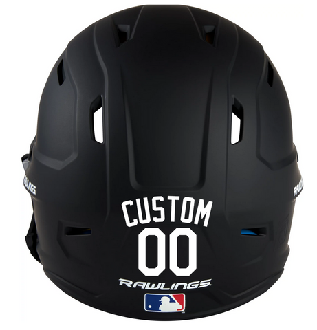 WHITE Custom Name & Number Baseball Softball Batting Helmet Decal - Youth Travel TeeBall T Ball High School