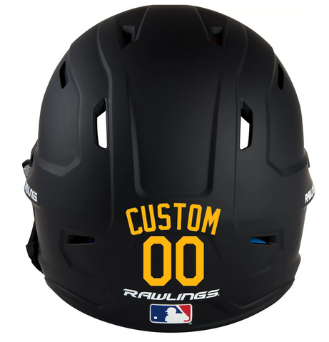 YELLOW Custom Name & Number Baseball Softball Batting Helmet Decal - Youth Travel TeeBall T Ball High School