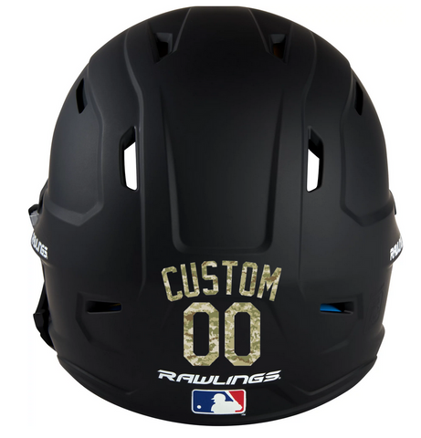 CAMO Camouflage Custom Name & Number Baseball Softball Batting Helmet Decal - Youth Travel TeeBall T Ball High School