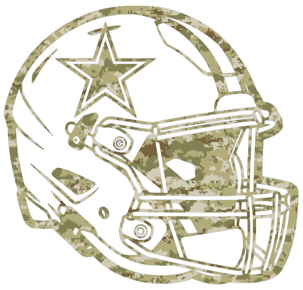Dallas Cowboys Football Helmet Salute to Service Camouflage Camo Vinyl Decal PICK SIZE