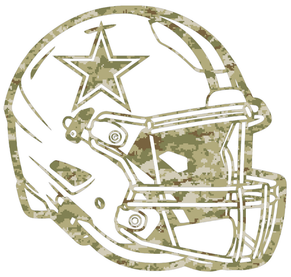 Dallas Cowboys Football Helmet Salute to Service Camouflage Camo Vinyl Decal PICK SIZE
