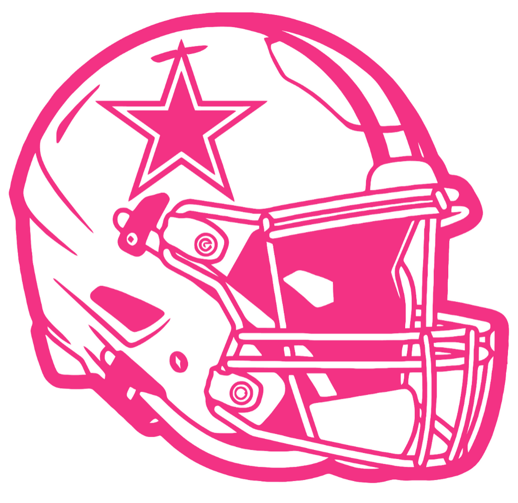 Dallas Cowboys HOT PINK Football Helmet Premium DieCut Vinyl Decal PICK SIZE