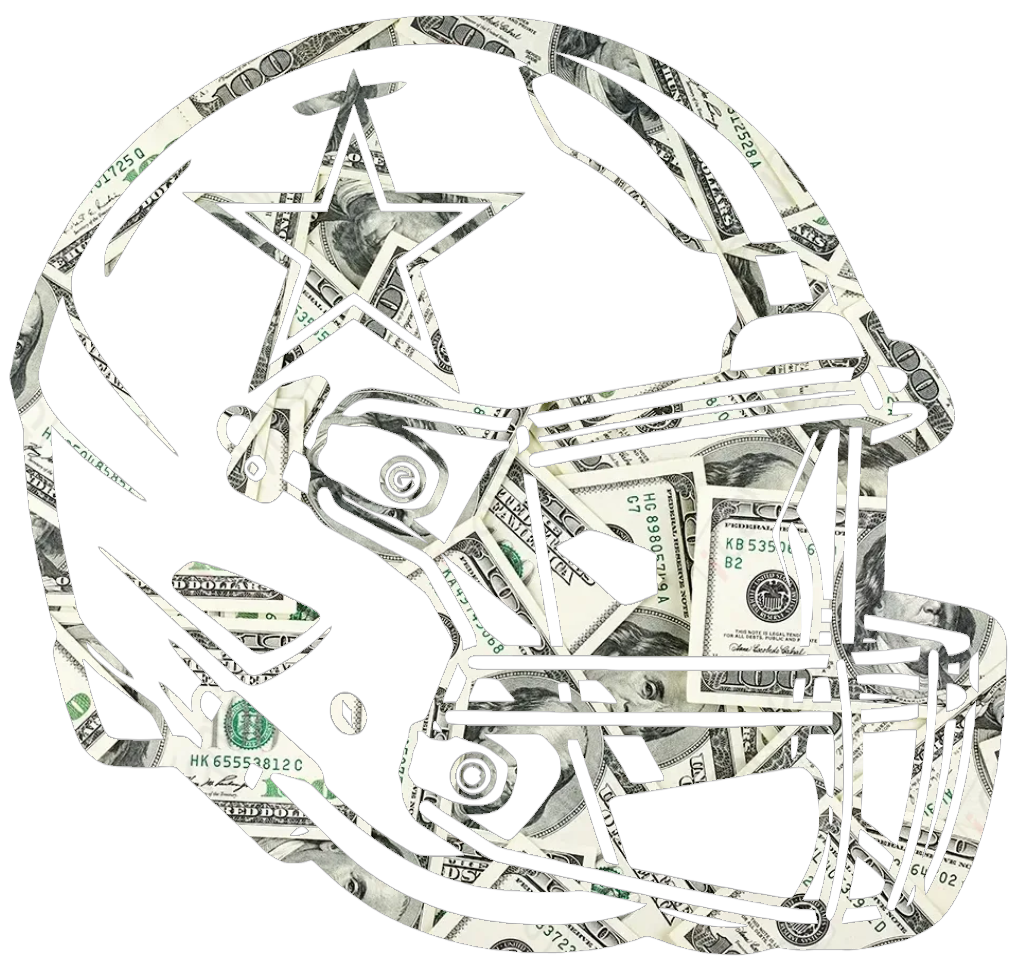Dallas Cowboys Football Helmet Money Print Premium DieCut Vinyl Decal PICK SIZE