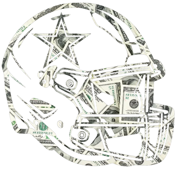 Dallas Cowboys Football Helmet Money Print Premium DieCut Vinyl Decal PICK SIZE