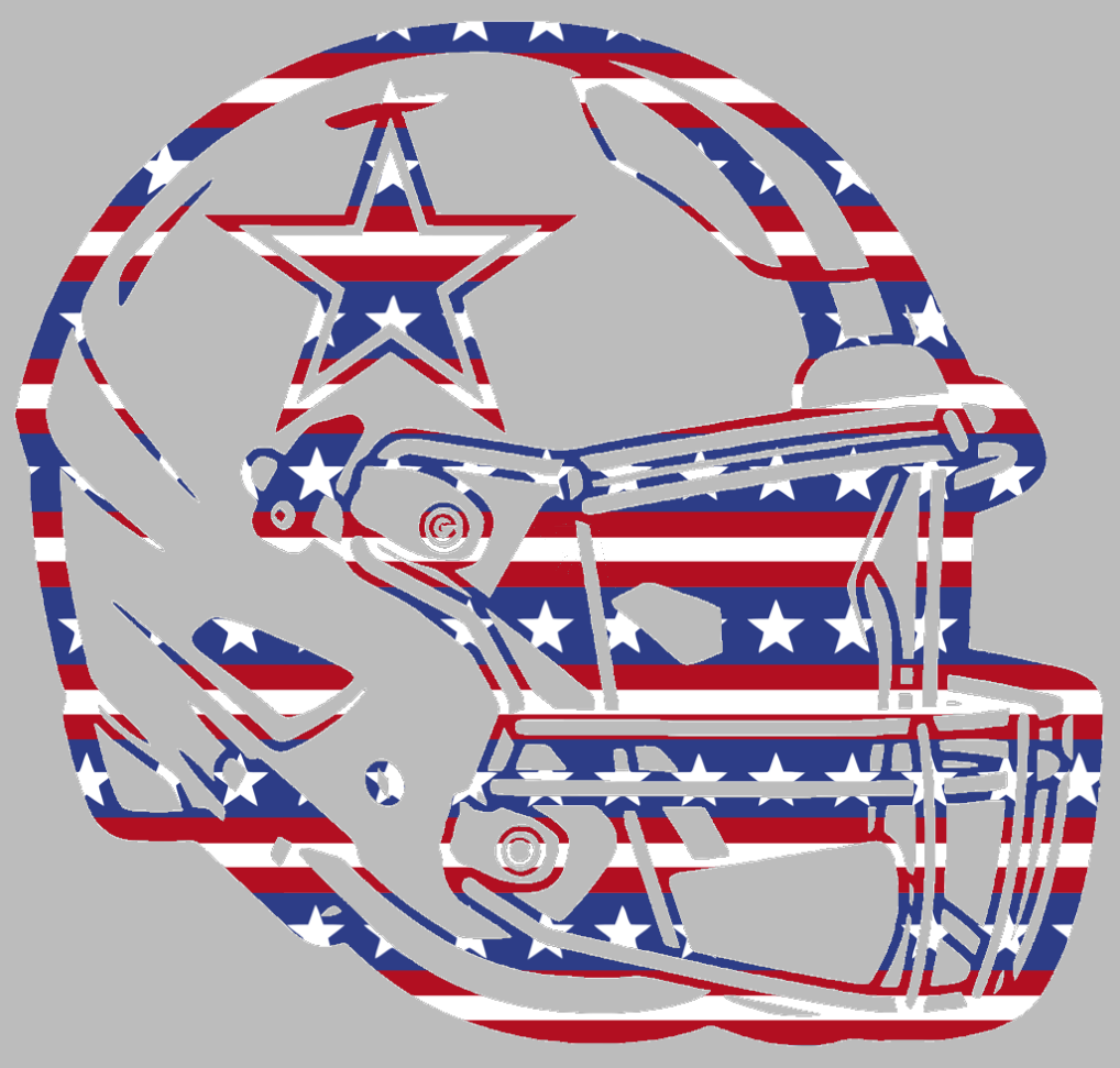 Dallas Cowboys Football Helmet Stars & Stripes USA American Flag Vinyl Decal PICK SIZE