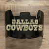 Dallas Cowboys Full Size Football Helmet Visor Shield Black Dark Tint w/ Clips - PICK LOGO COLOR