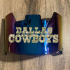 Dallas Cowboys Full Size Football Helmet Visor Shield Blue Iridium Mirror w/ Clips - PICK LOGO COLOR