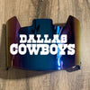 Dallas Cowboys Full Size Football Helmet Visor Shield Blue Iridium Mirror w/ Clips - PICK LOGO COLOR