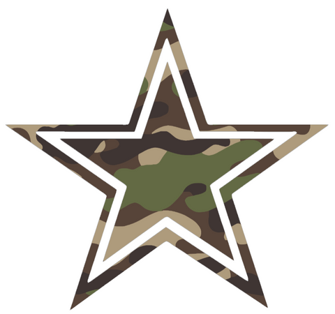 Dallas Cowboys Woodland Camo Camouflage Team Logo Premium DieCut Vinyl Decal PICK SIZE